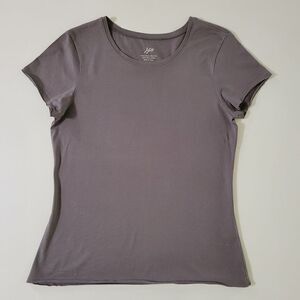J.Jill Women's Brown Crewneck Short Sleeve Top
